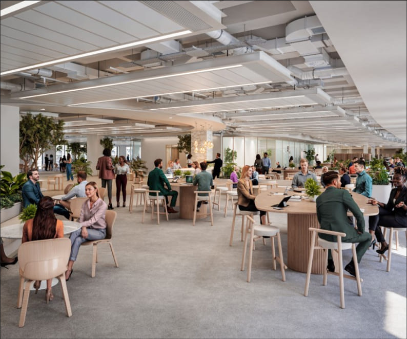 Column-free floor plates provide versatile, open spaces for dynamic and collaborative work. 